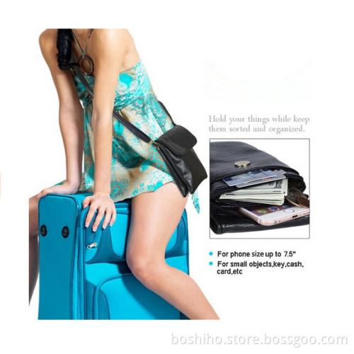 Boshiho full grain leather crossbody cell phone purse